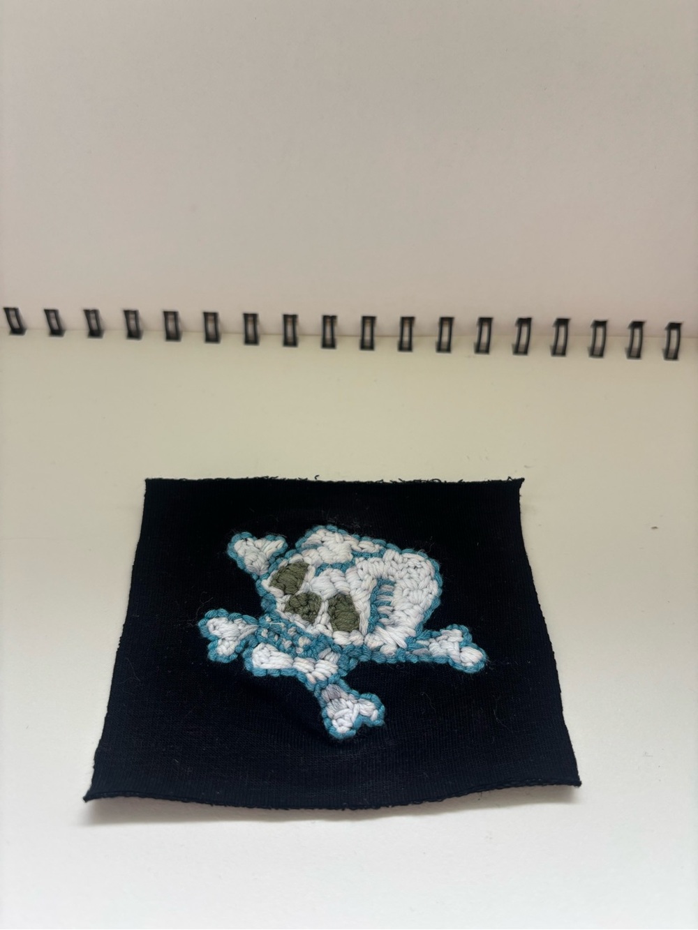 Hand embroidered skull patch